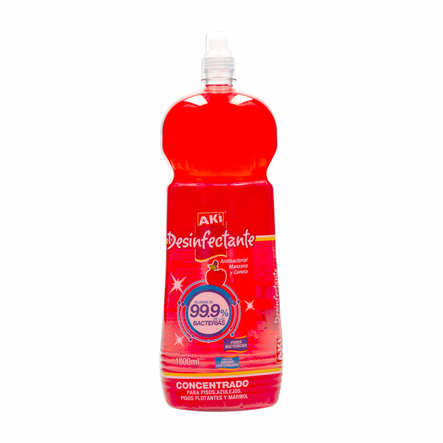 Desinfectante Antibacterial De Manzana Y Canela AKÍ 1800 Ml