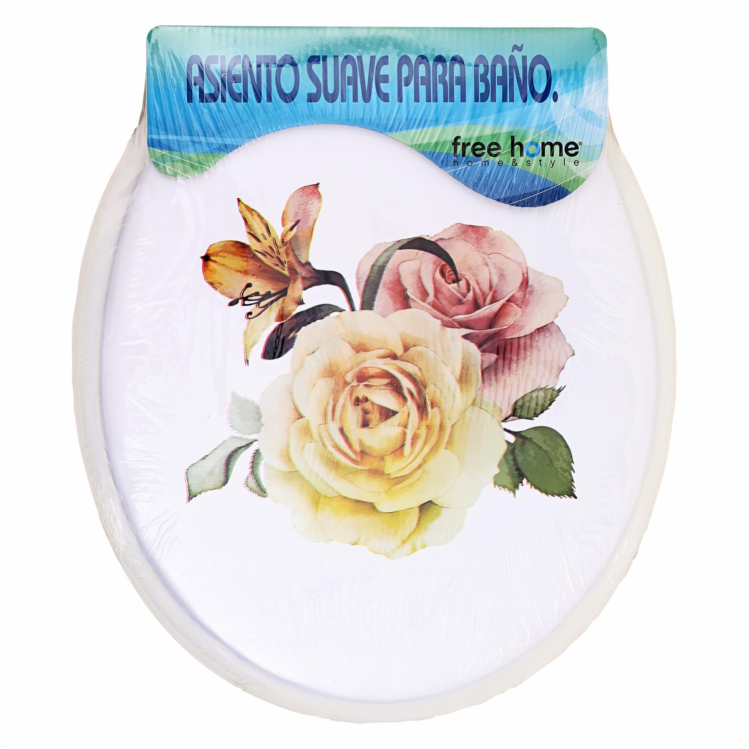 Asiento Para Inodoro Diseño De Flores FREE HOME 17″
