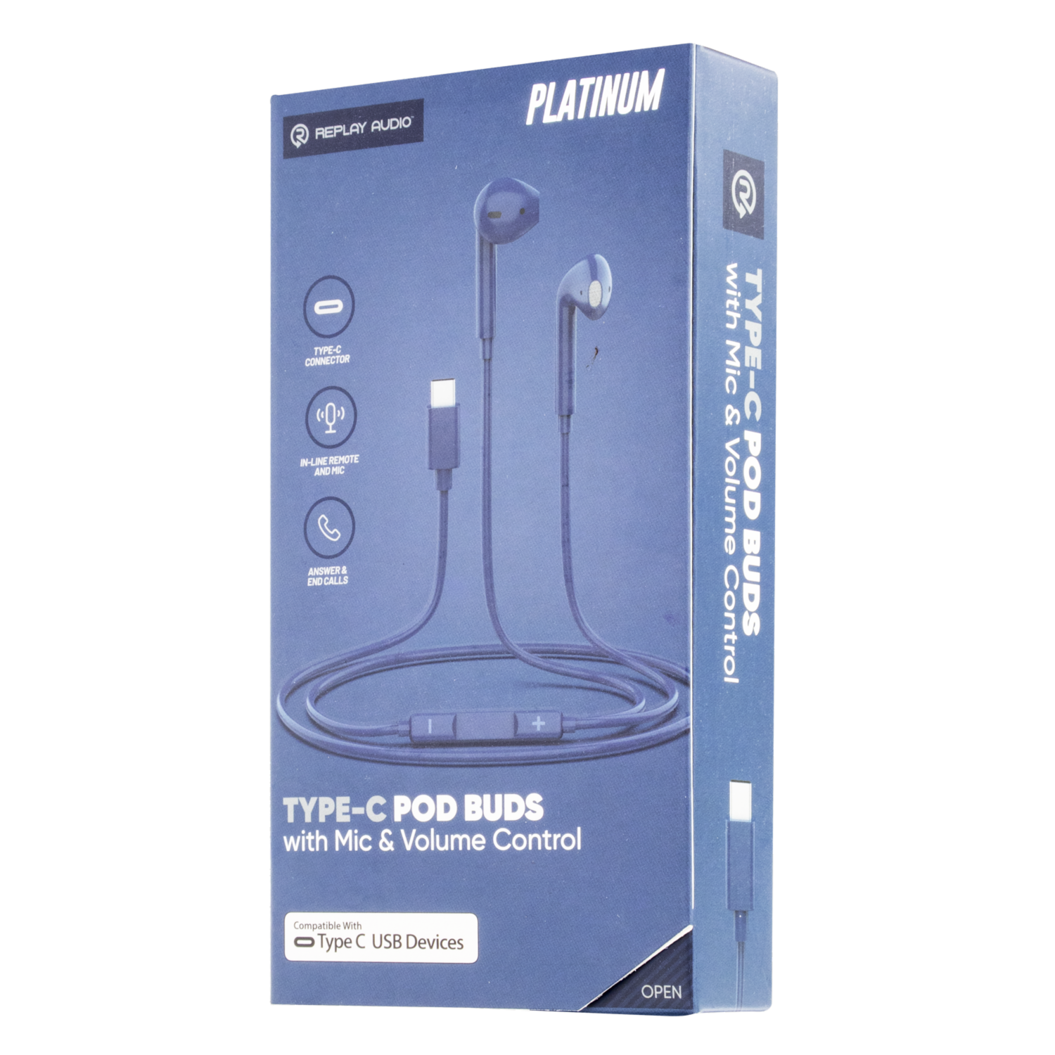 Audífonos Con Microfono Y Control De Volumen REPLAY AUDIO Tipo C