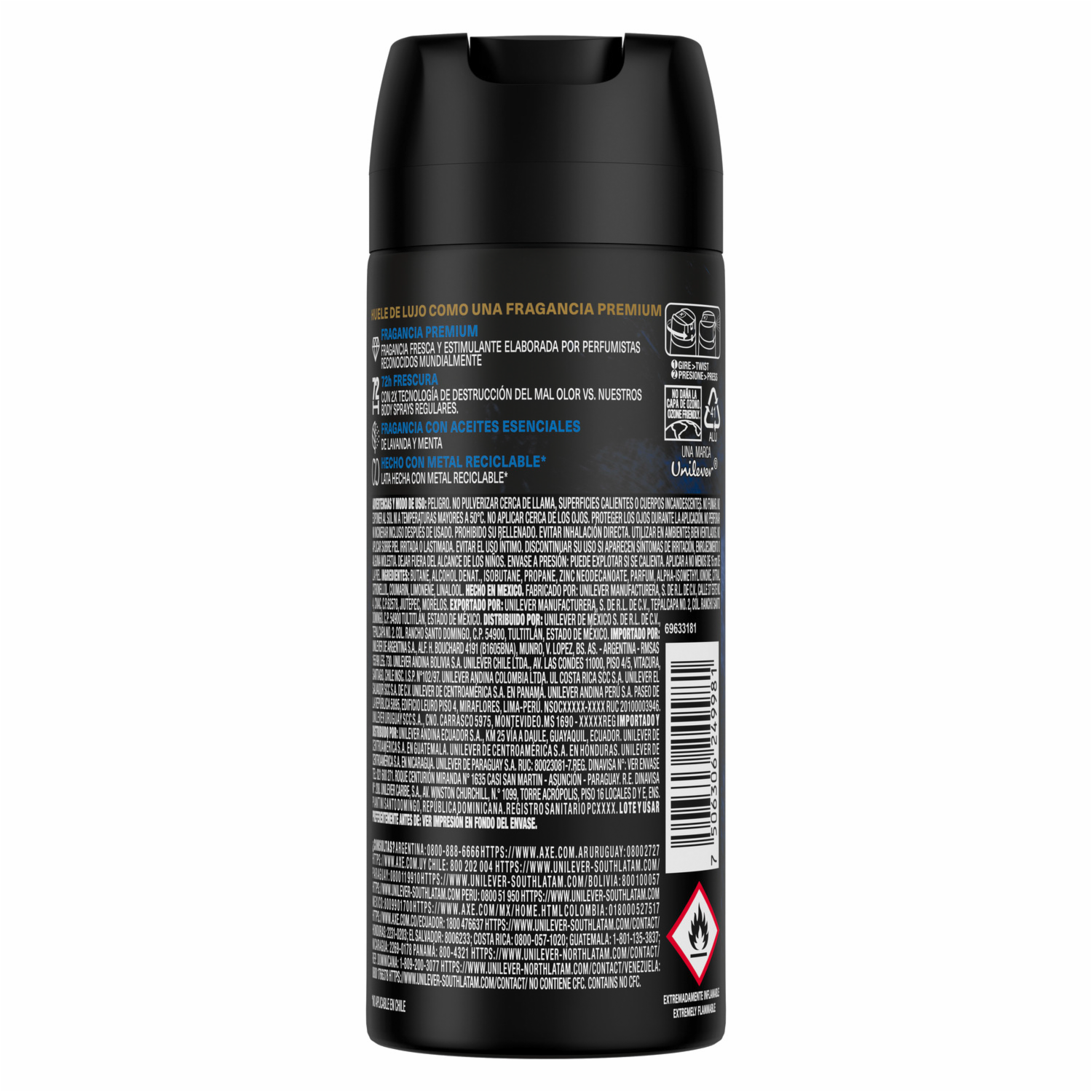 Body Spray Para Caballero Blue Lavender AXE 150 Ml