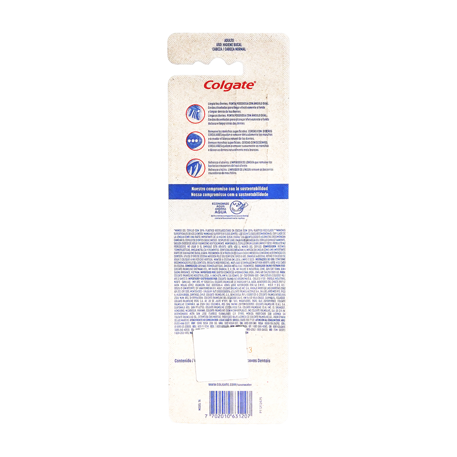 Cepillo Dental Triple acción Cerdas Medianas COLGATE 1 X 2 Unidades