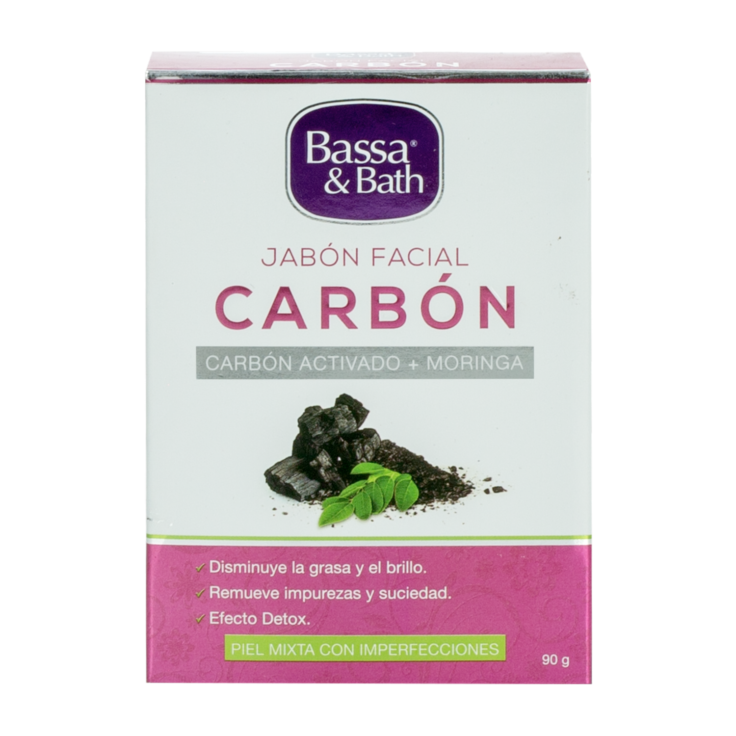 Jabón Facial Con Carbón Activado BASSA 90 G
