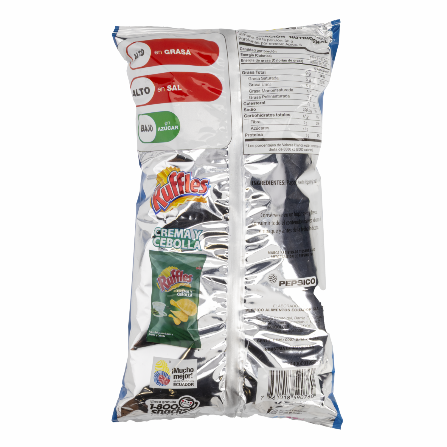 Papas Fritas Naturales RUFFLES 245  G