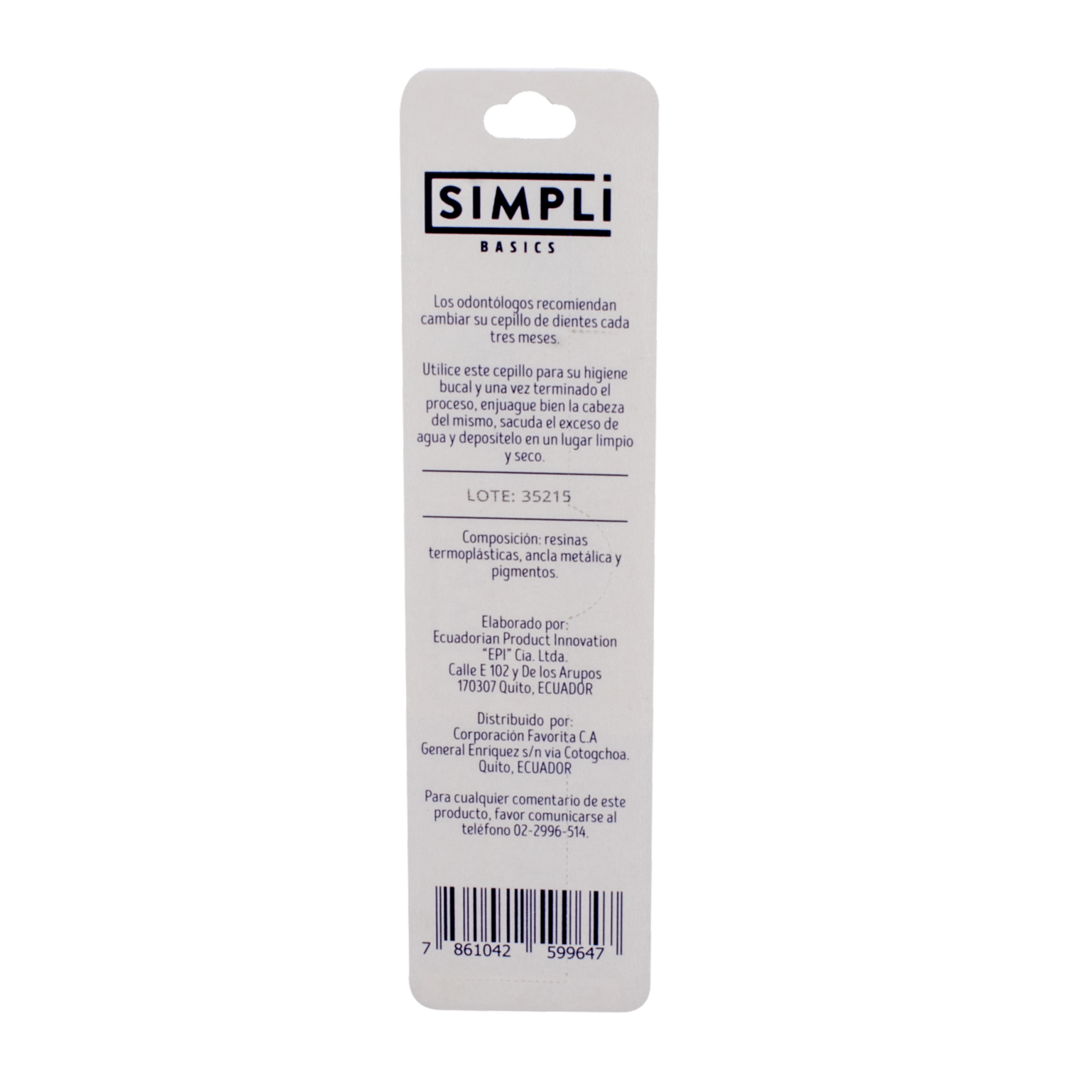 Cepillo Dental Cerdas Suaves Cabeza Intercambiable +1 Cabezas De Repuesto SIMPLI 1 Pack