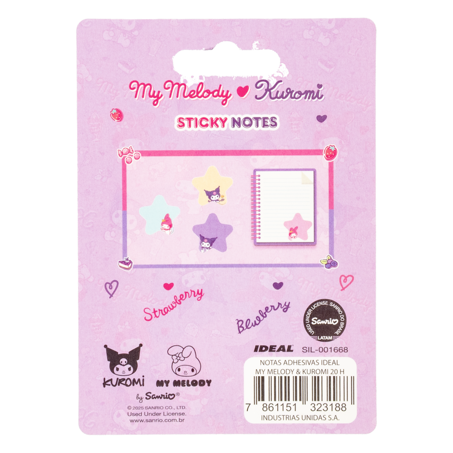 Notas Adhesivas Notas Adhesivas My Melody Y Kuromi IDEAL 20 Hojas