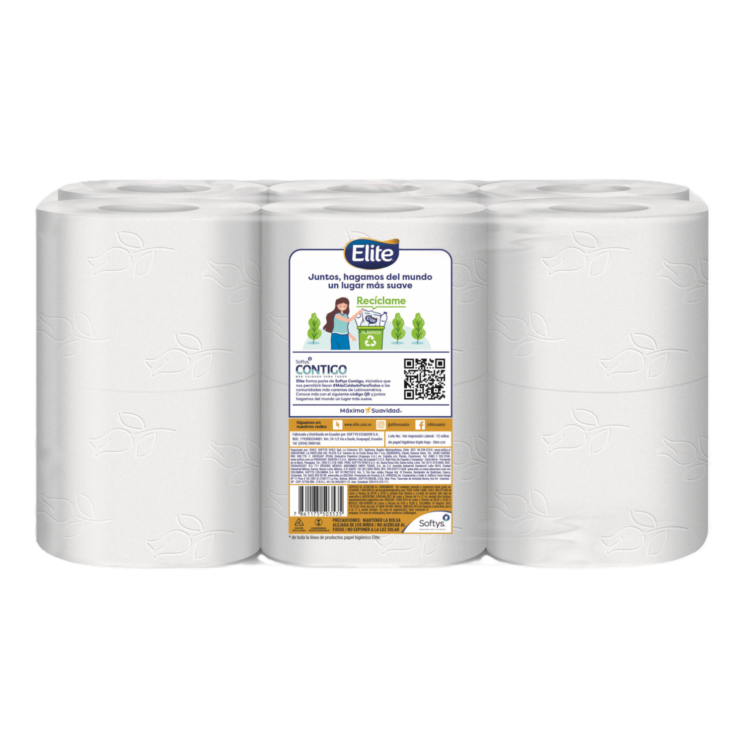 Papel Higiénico Soft & Strong XG Premium Triple Hoja ELITE 12 Rollos