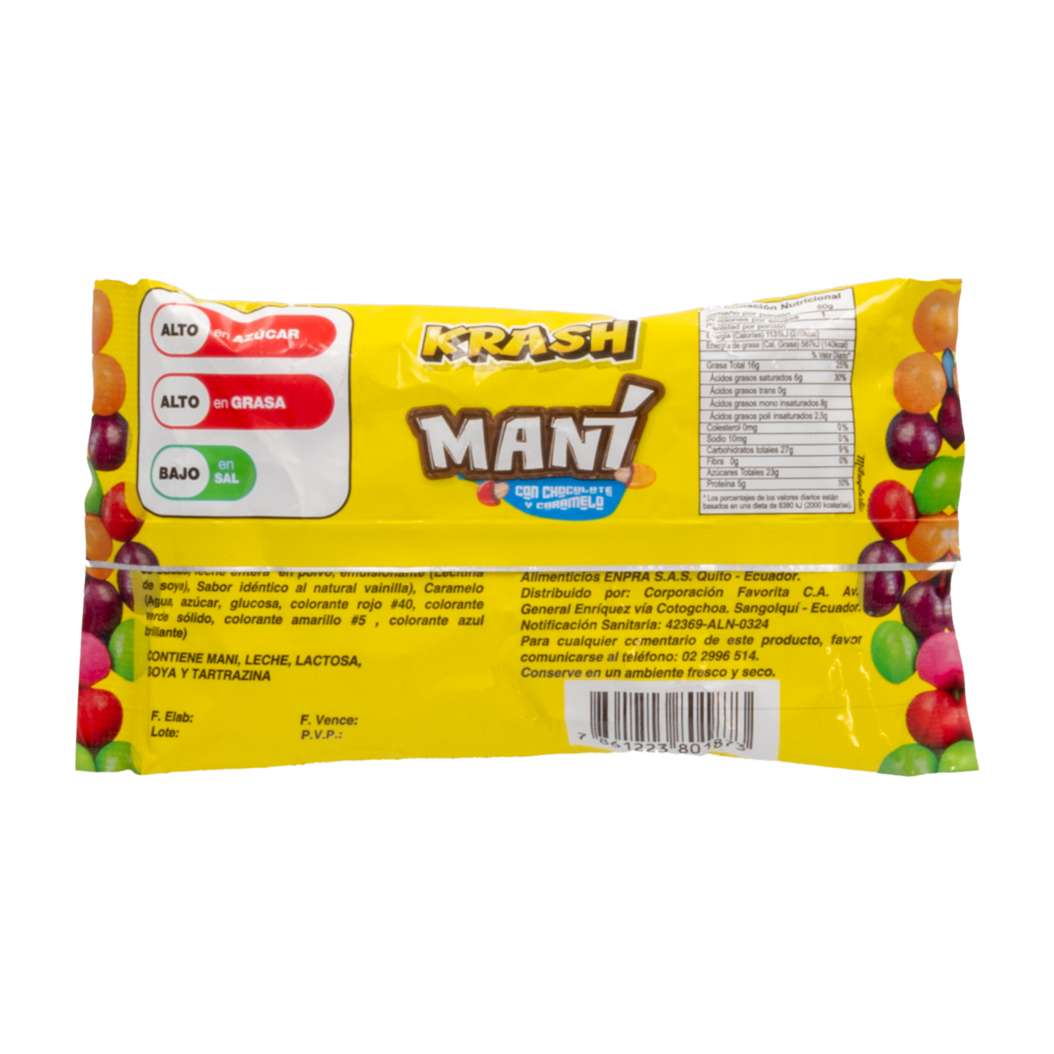 Chocolate En Barra Mini Colores KRASH 50 G