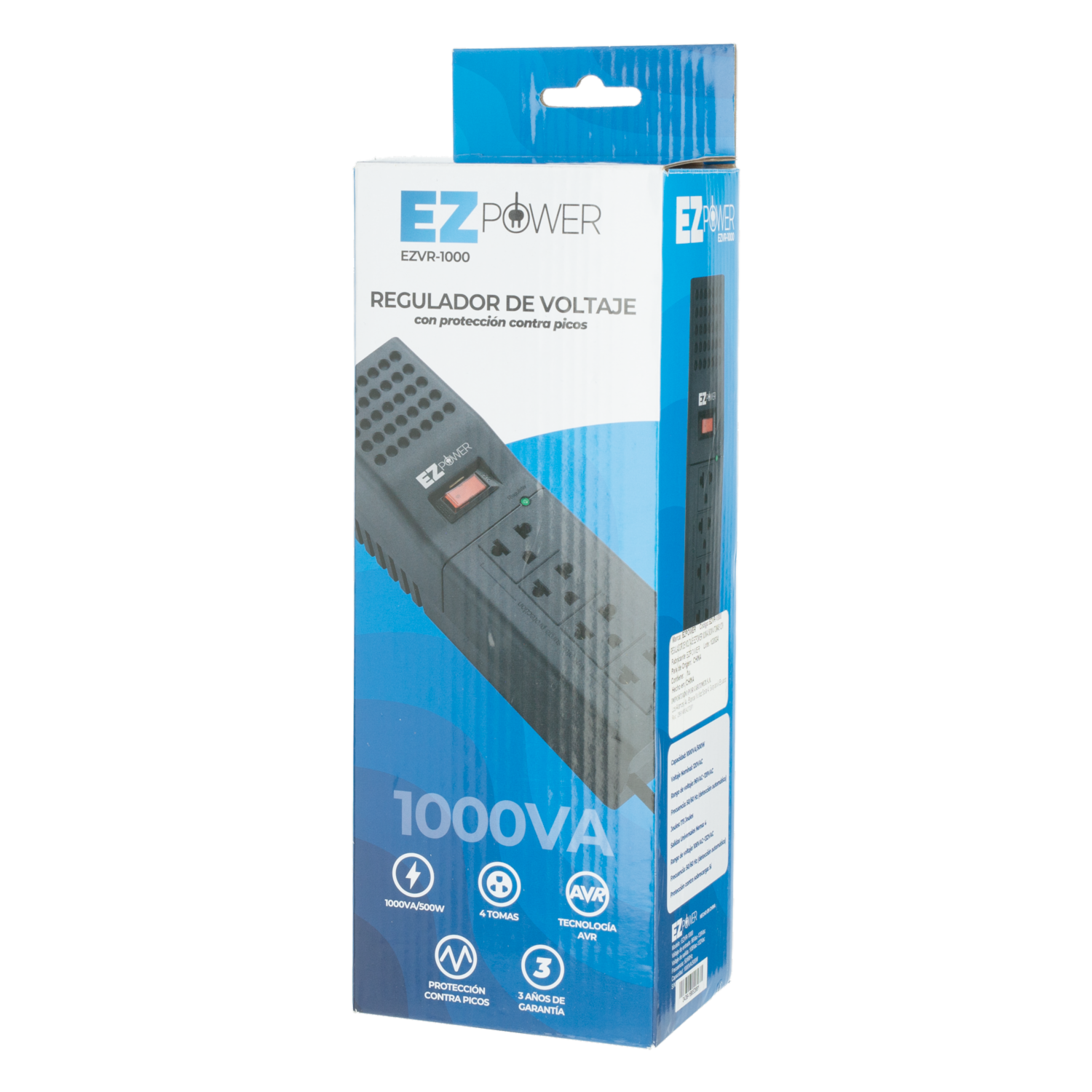 Regulador De Voltaje 4 Tomas EZ POWER 1000VA