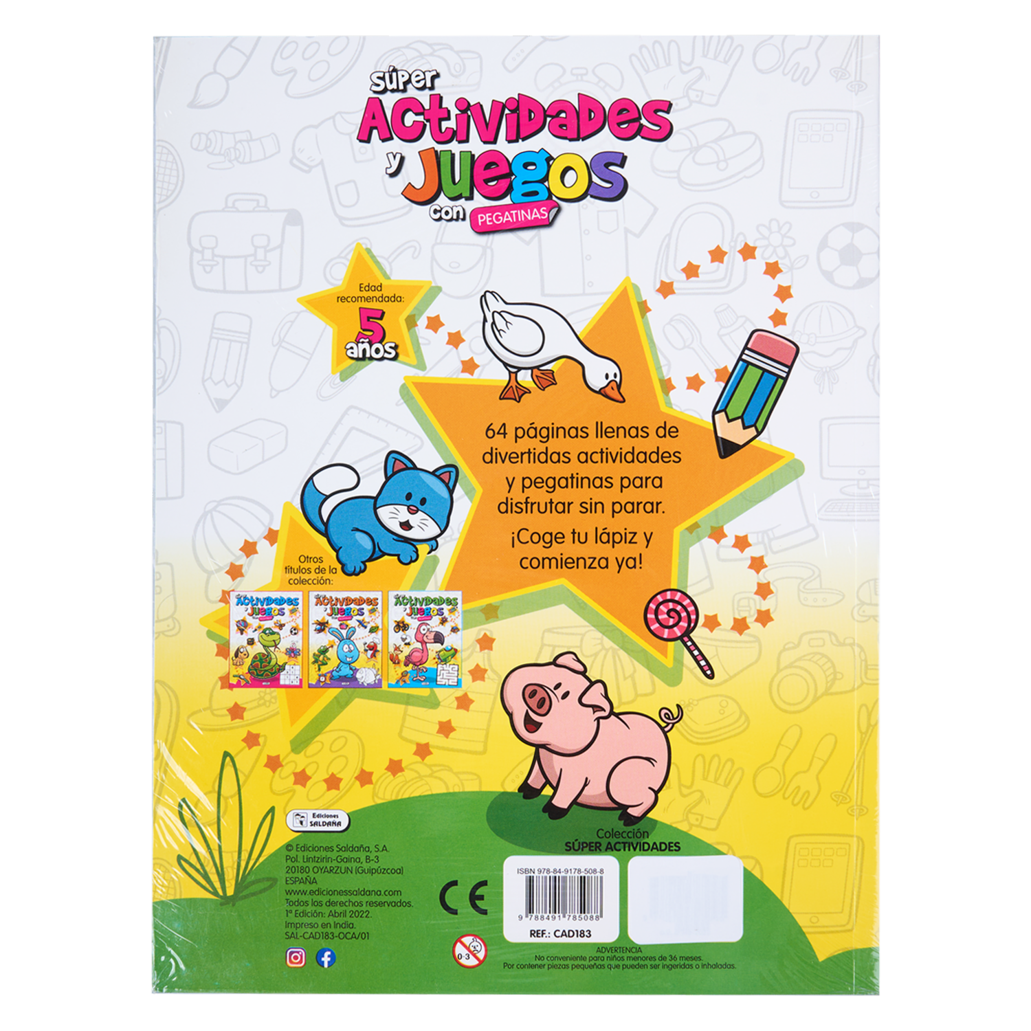 Libro Super Actividades Y Juegos Con Pegatinas. SALDAÑA 89 Páginas