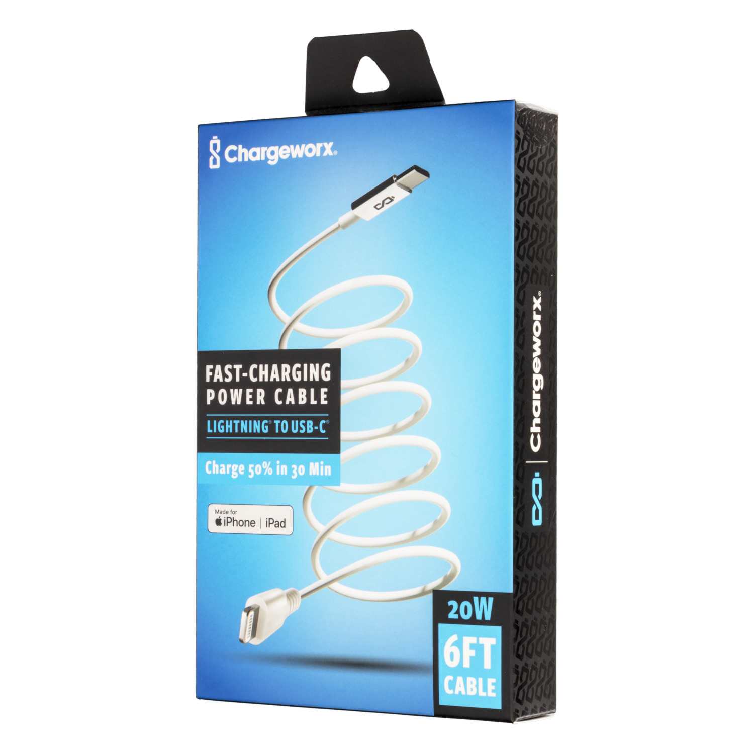 Cable De Carga Rápida Y Transferencia De Datos Lightning A Usb-C CHARGE WORX 20 W