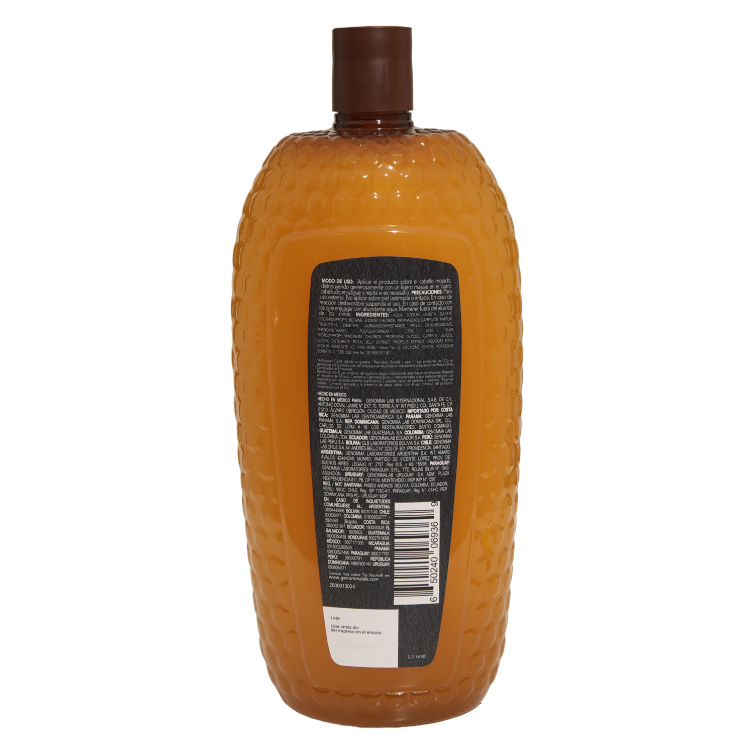 Shampoo De Cabello Anti-Caída Control Caspa Jalea Real Y Propóleo TÍO NACHO 950 Ml
