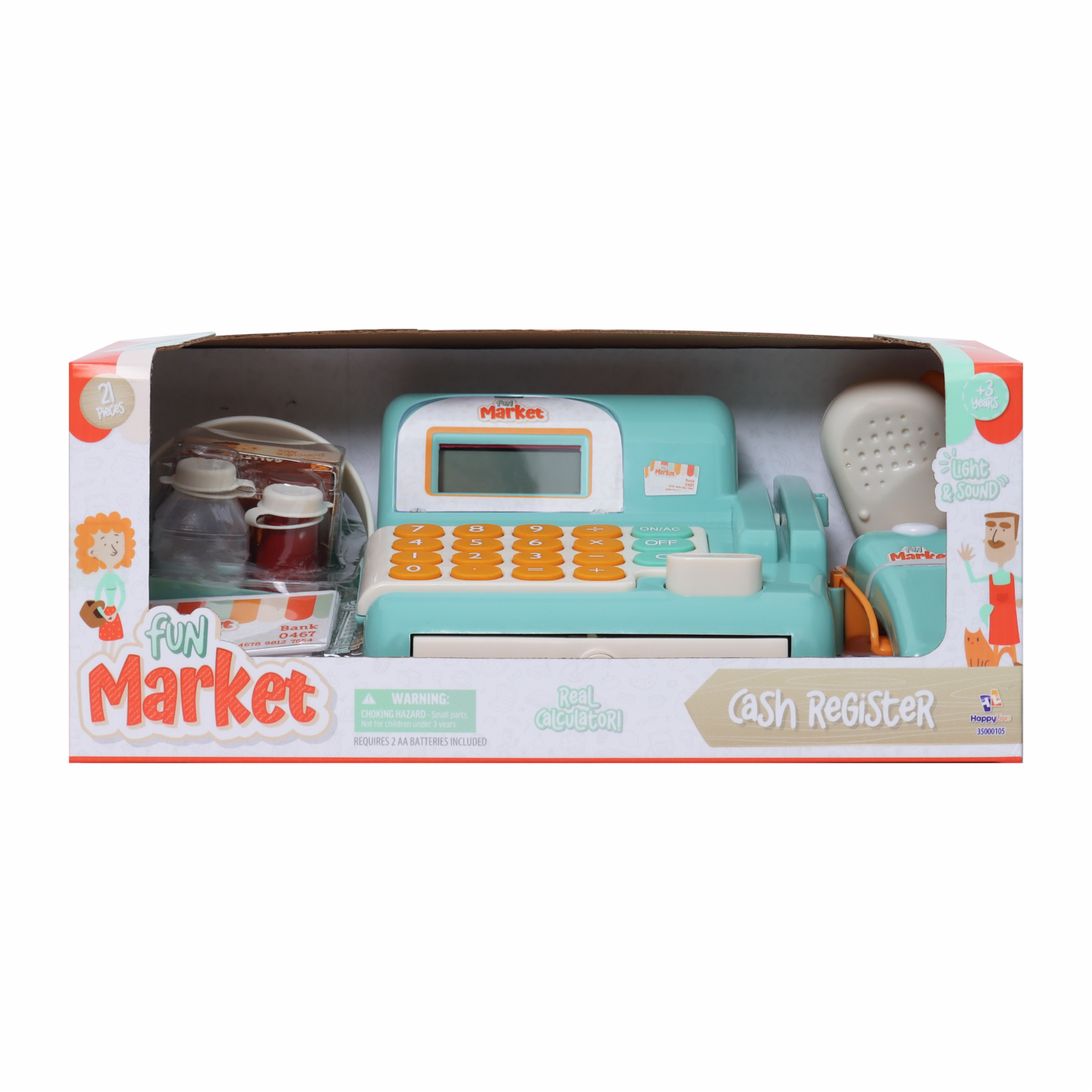 Caja Registradora Con Luz Y Sonido FUN MARKET 21 Piezas