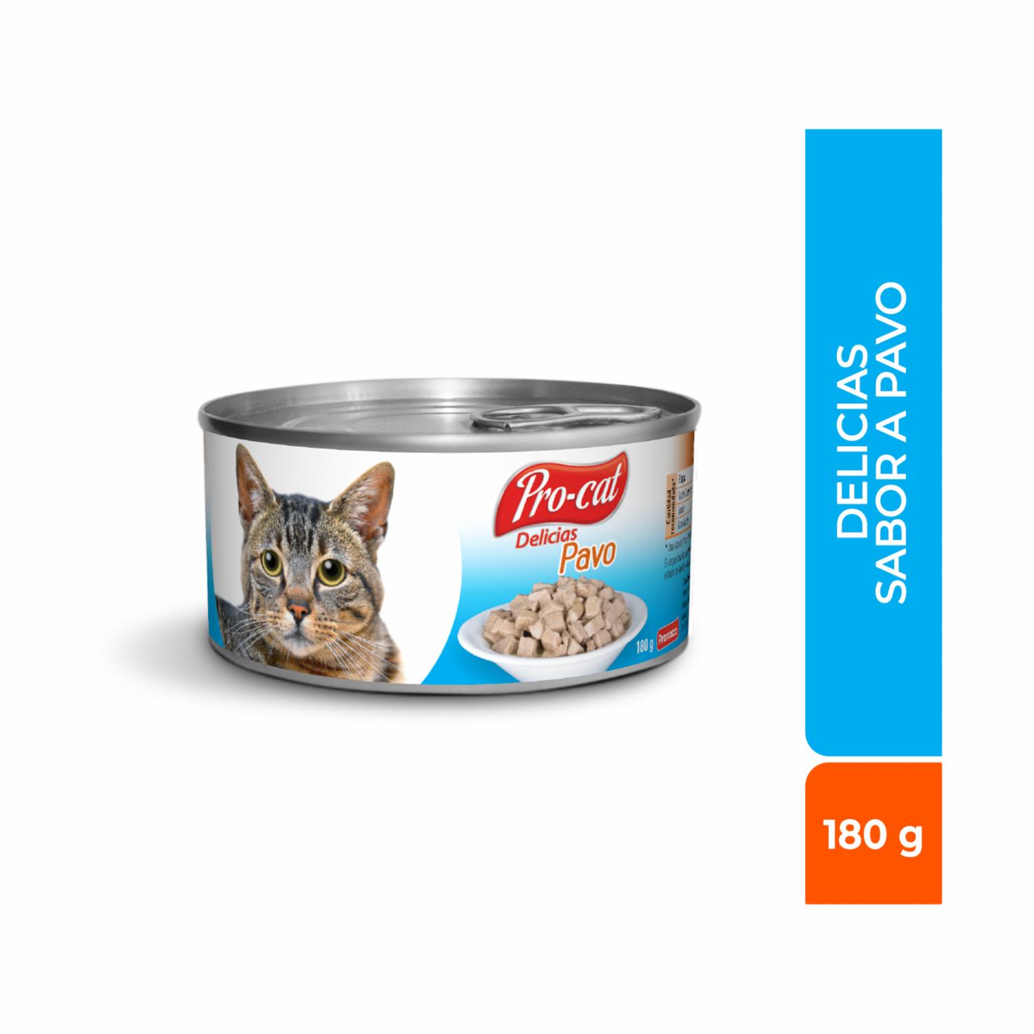 Alimento Húmedo Para Gatos Delicias Pavo PRO-CAT DELICIAS 180 G