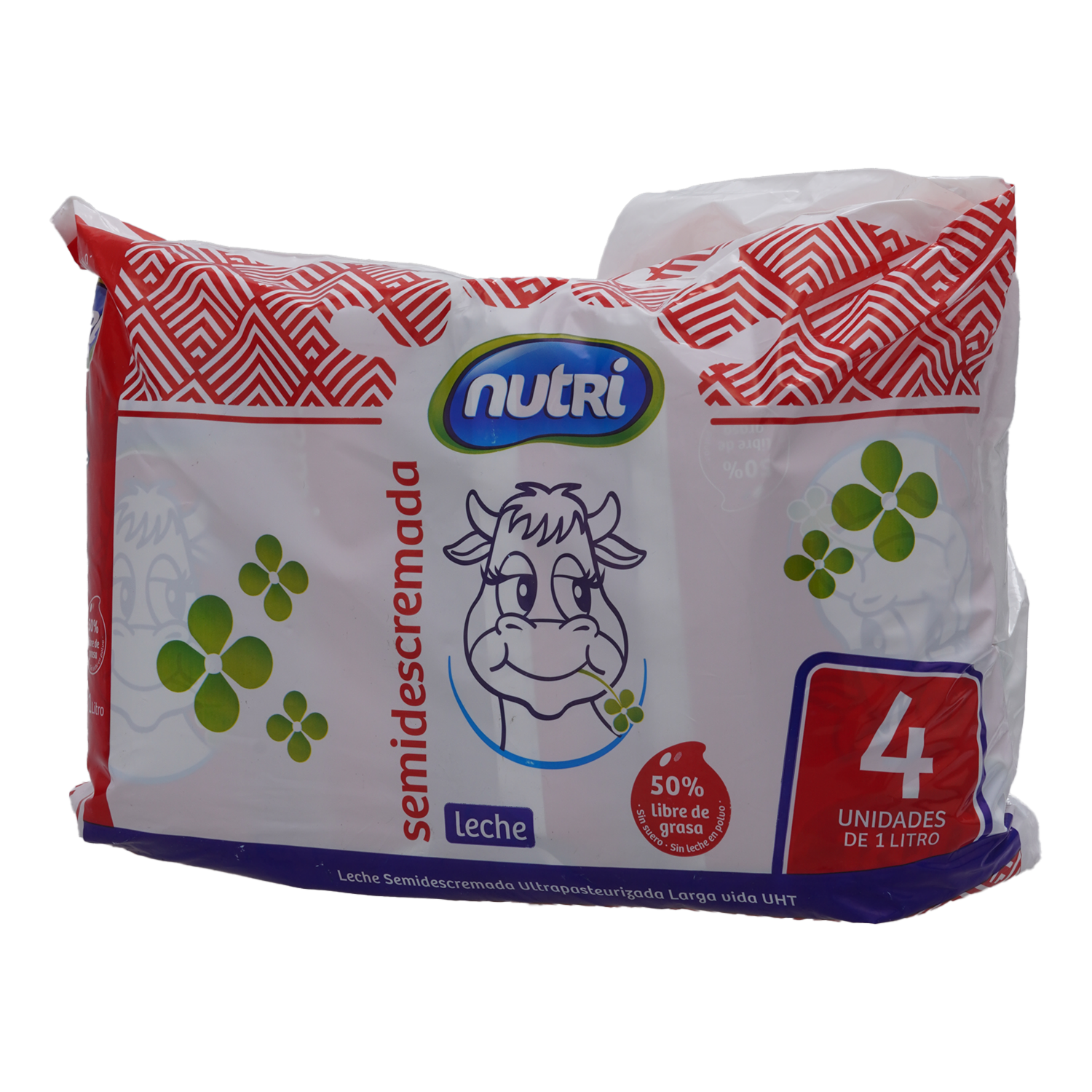 Leche Semidescremada UHT NUTRI 4 X 1000 ml