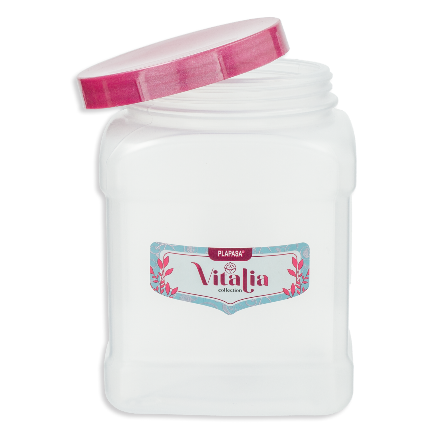 Pomo Dispensador Cuadrado N2 Con Tapa Burdeos Perlado Vitalia PLAPASA 1.5 Litros