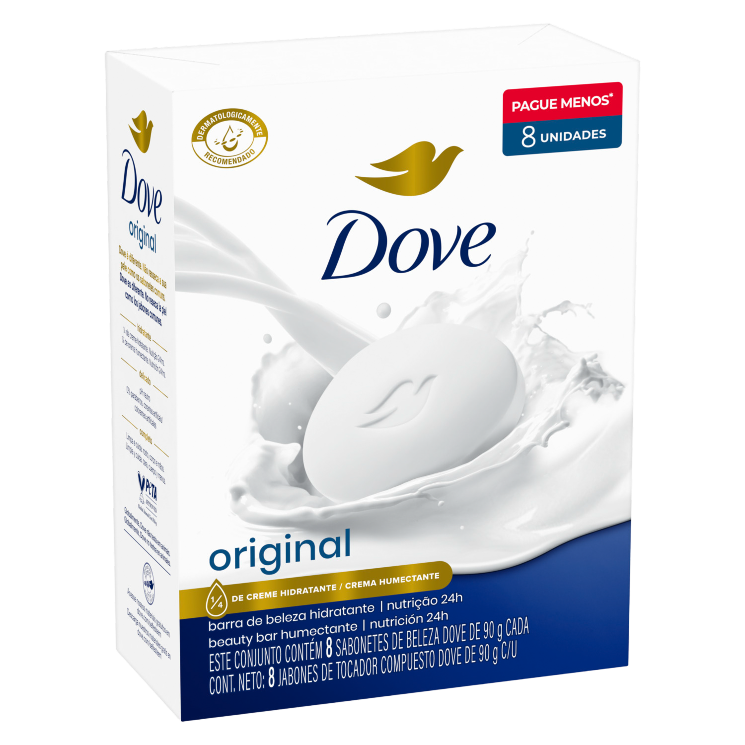 Jabón En Barra Fragancia Original DOVE 8 X 90 G