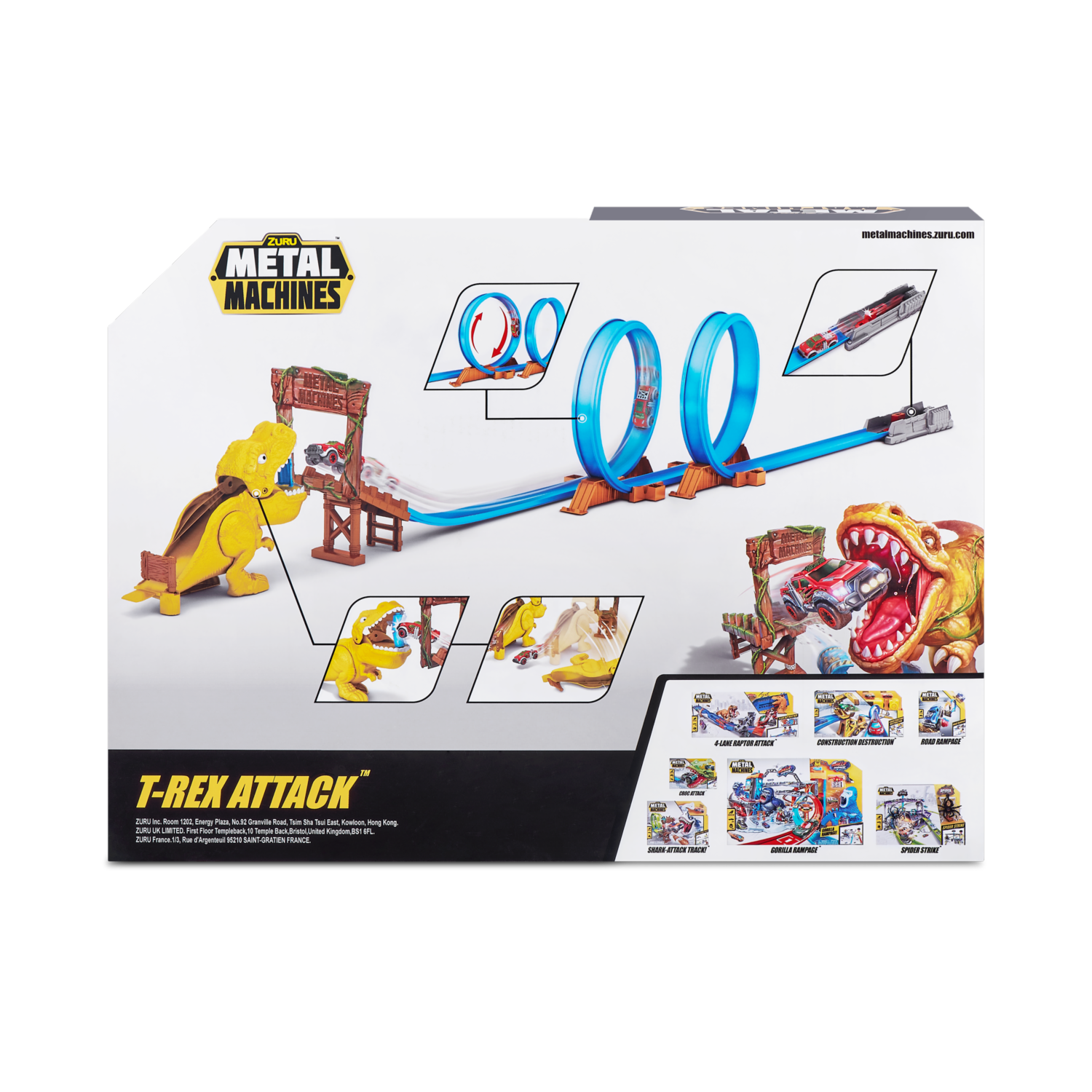 Pista Ataque Del T Rex METAL MACHINES Incluye 1 Vehículo