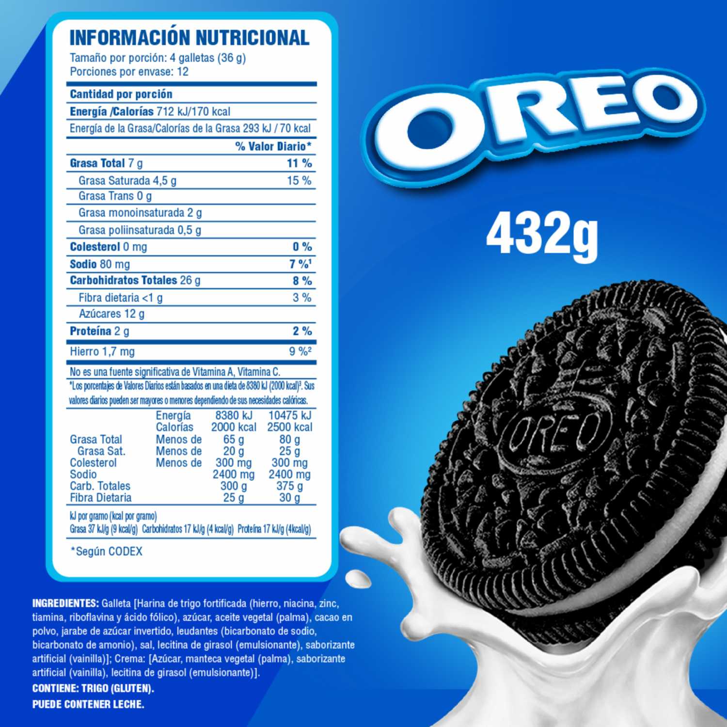 Galletas Dulces Sabor Original OREO 432 G
