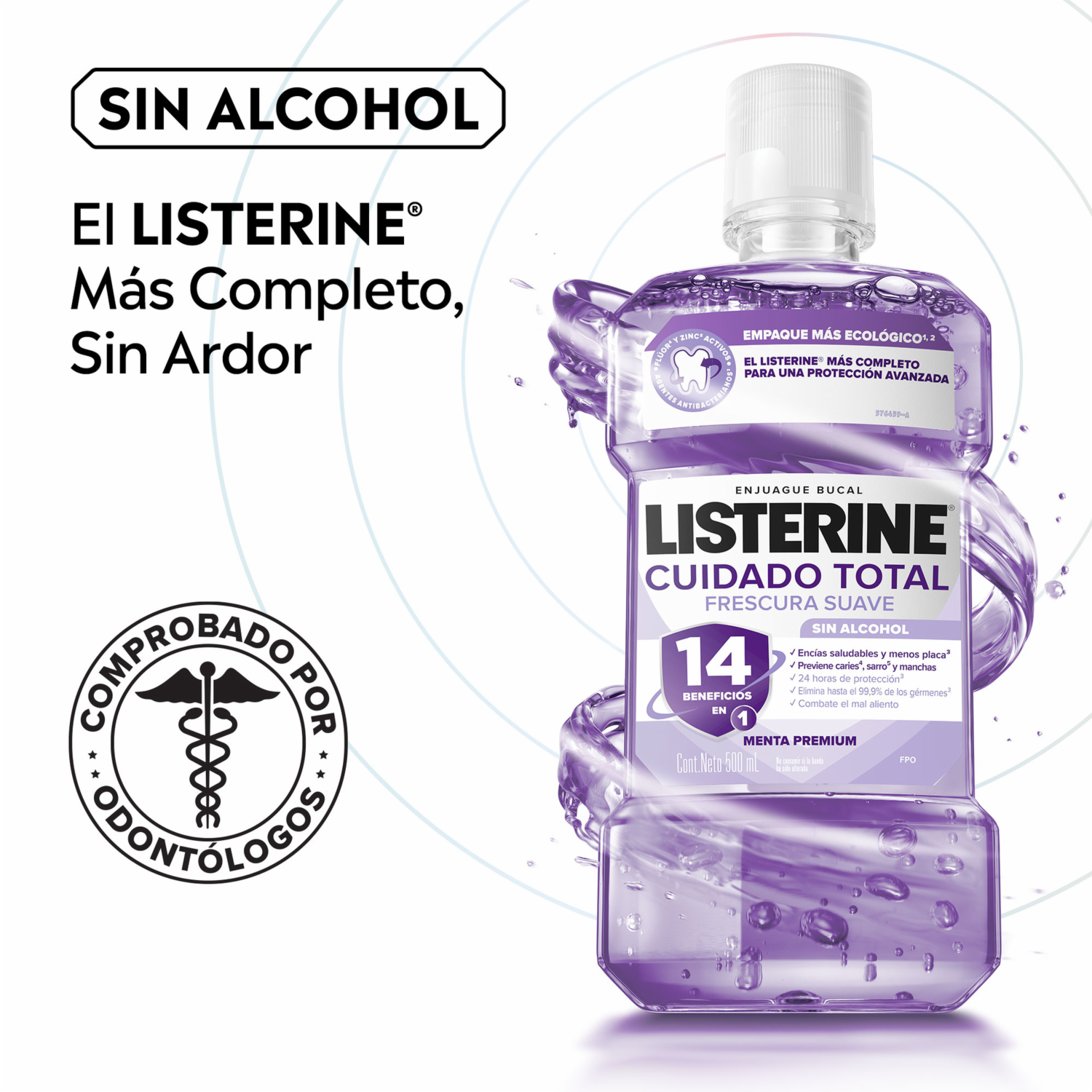 Enjuague  Bucal Cuidado Total Zero LISTERINE 500 Ml