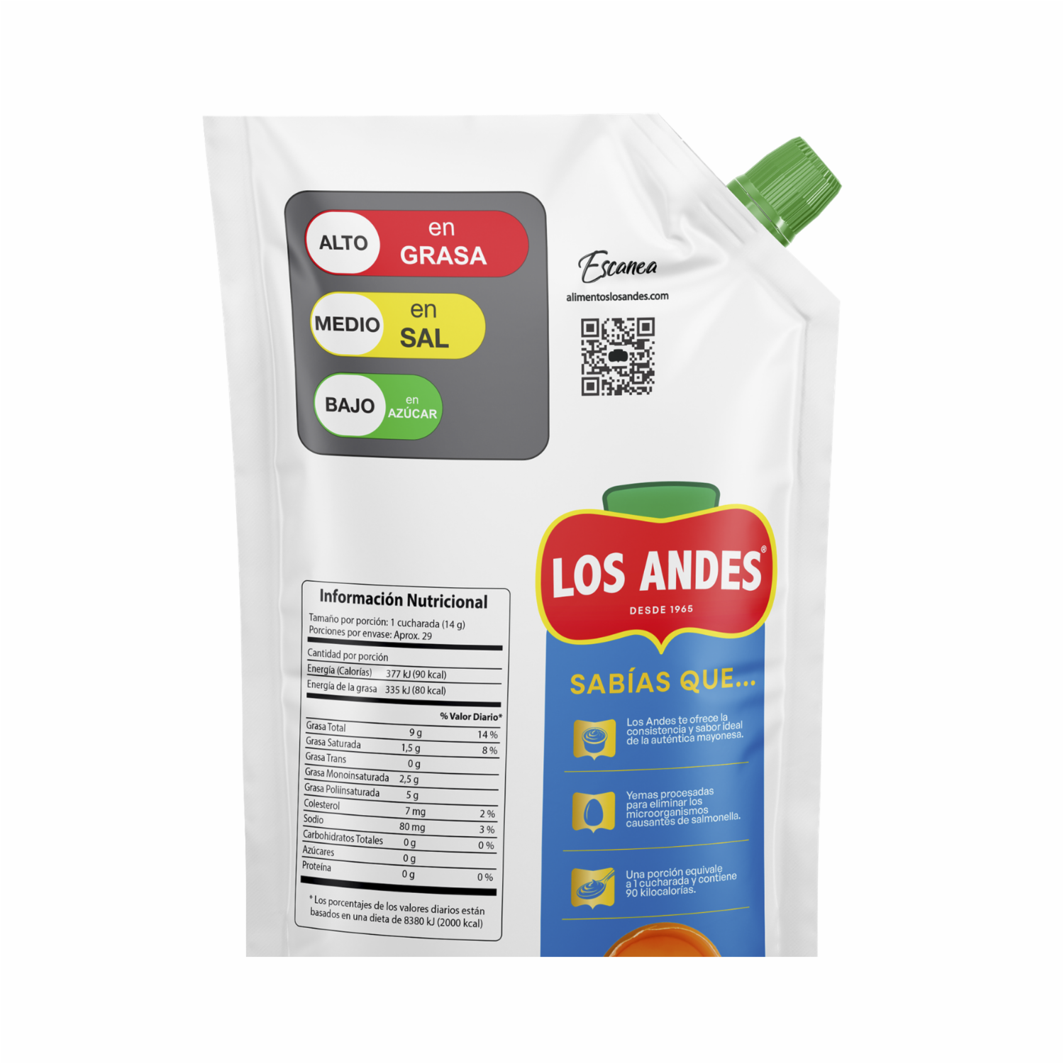 Mayonesa Natural Econopack LOS ANDES DoyPack 400 G