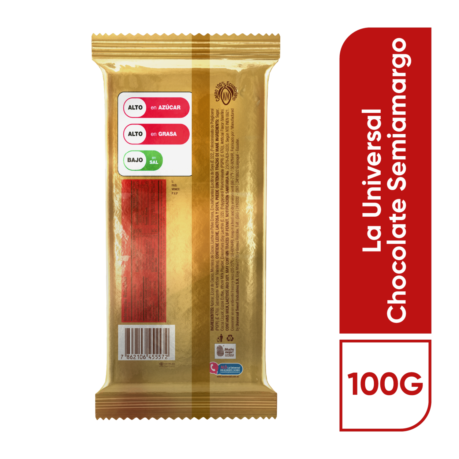 Chocolate Semiamargo SUPERIOR 100 G