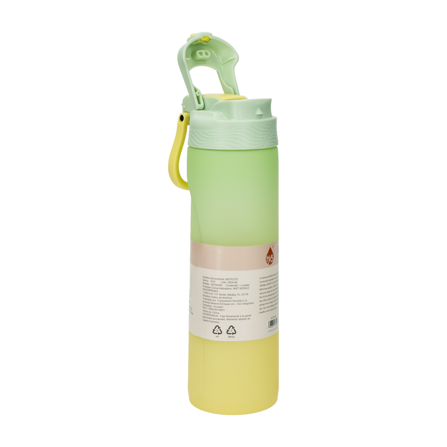 Tomatodo Doble Drink Sport Amarillo Verde HY3 710 Ml
