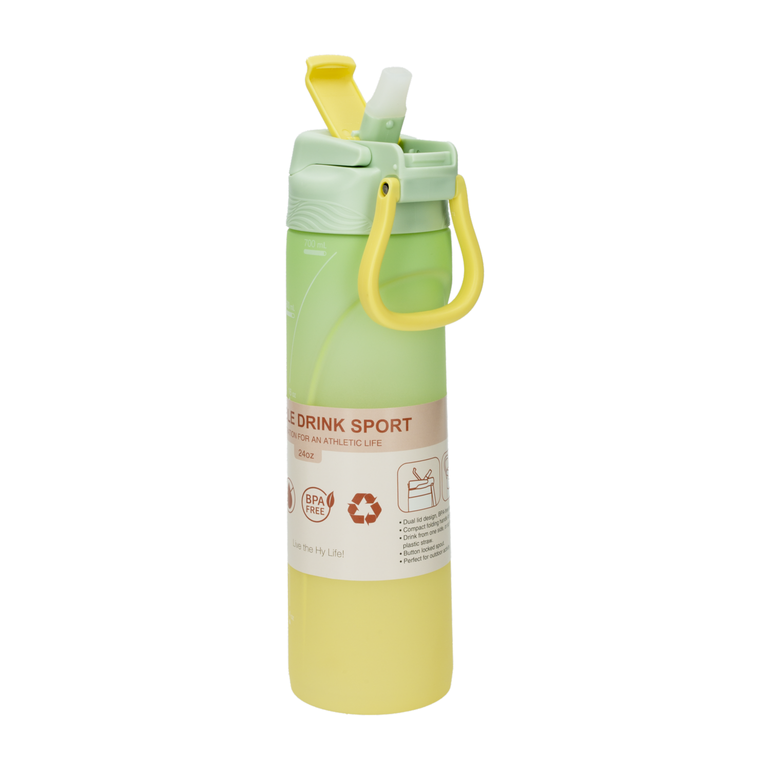Tomatodo Doble Drink Sport Amarillo Verde HY3 710 Ml