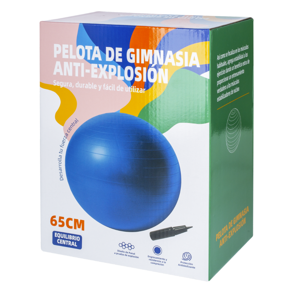 Pelota De Gimnasia Con Bomba Antiexplosion IRON MAN 65 CM