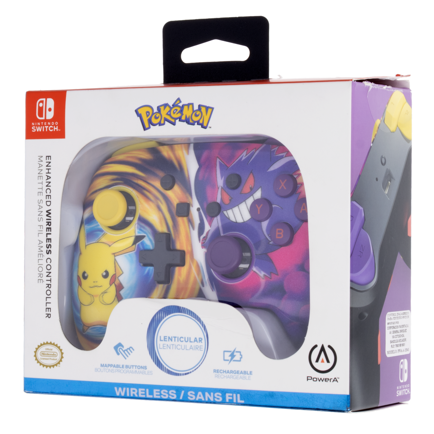 Control Para Nintendo Switch Pikachu Vs Gengar Lenticular POWER A Enhanced Wireless