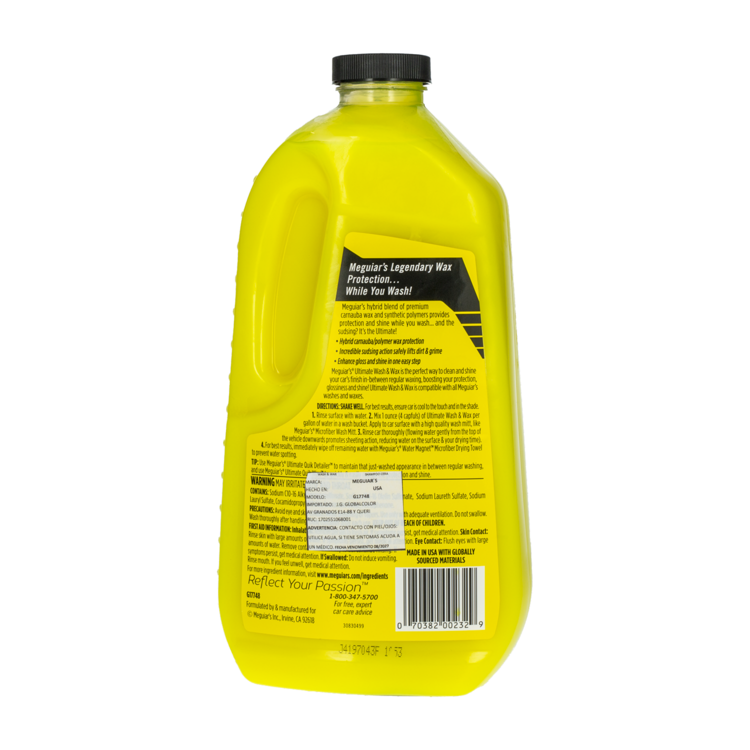 Shampoo Automotriz Alto Brillo Y Protección MEGUIAR’S 1.42L