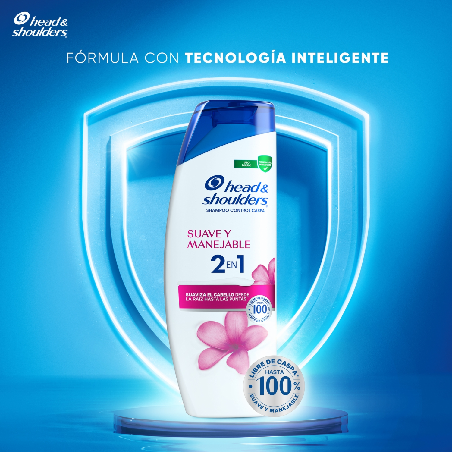 Shampoo De Cabello 2 En 1 Control Caspa Suave Y Manejable HEAD & SHOULDERS 555 Ml