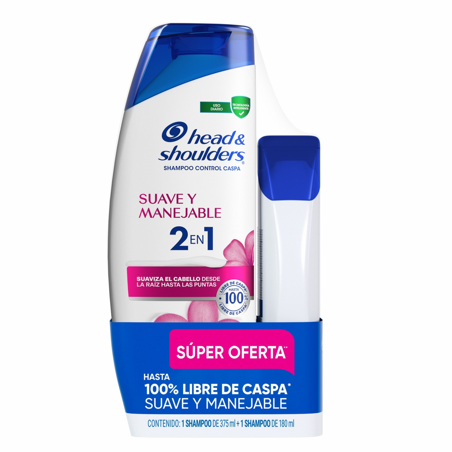 Shampoo De Cabello 2 En 1 Control Caspa Suave Y Manejable HEAD & SHOULDERS 555 Ml