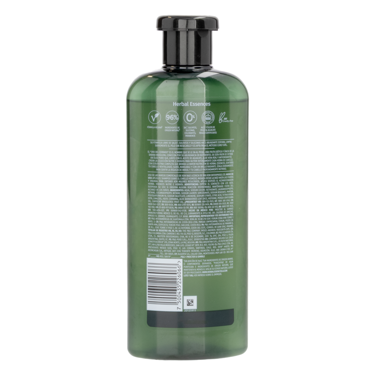 Shampoo De Cabello Bio:Renew Pequi & Aguacate Nutre E Hidrata HERBAL ESSENCES 400 Ml