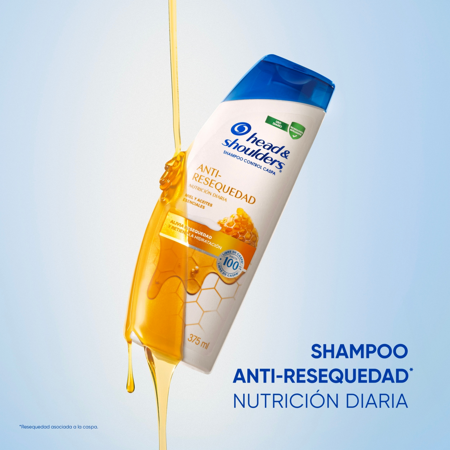 Shampoo De Cabello Anti-Resequedad Nutrición Diaria Miel Aceites Y Esenciales HEAD & SHOULDERS 180 Ml