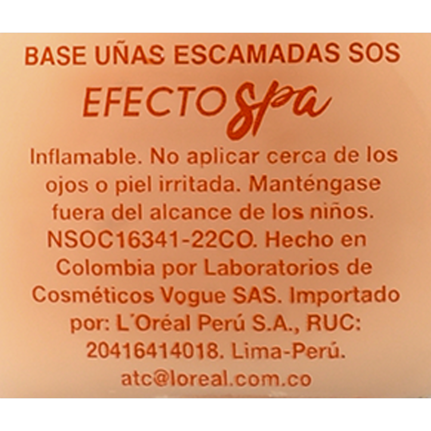 Esmalte De Uñas Efecto Spa Base S.O.S. Uñas Escamadas VOGUE 14 Ml