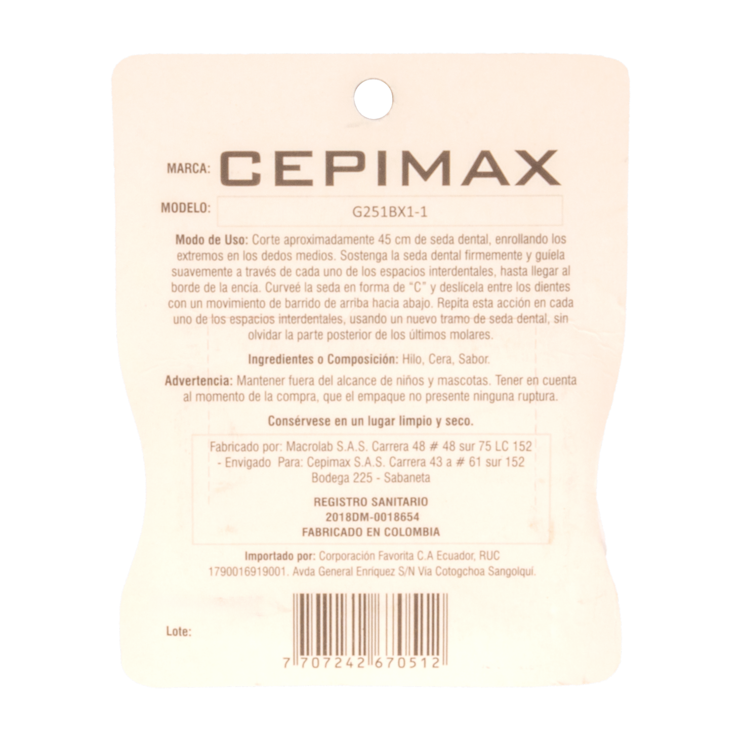 Seda Dental Sabor A Canela CEPIMAX 400 M