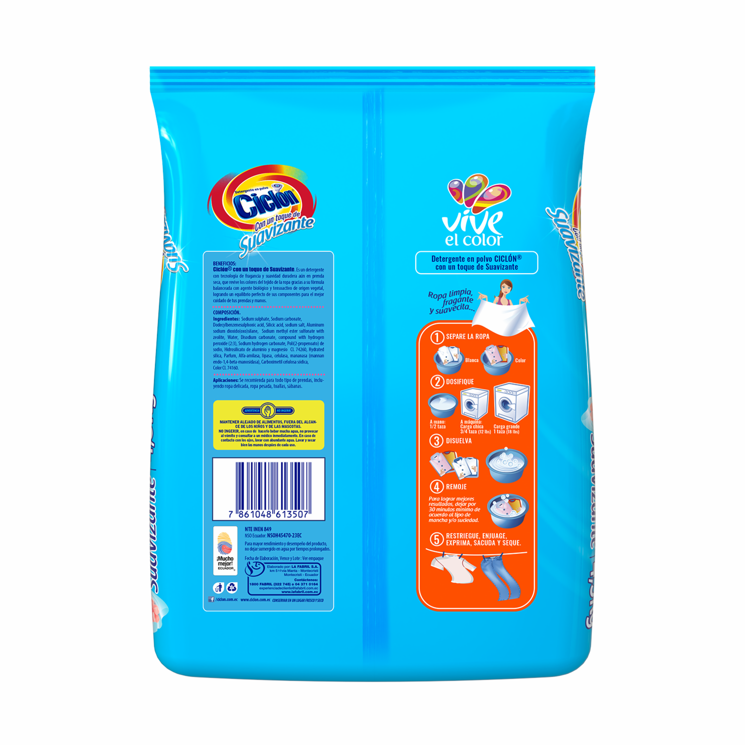 Detergente En Polvo Con Un Toque De Suavizante CICLÓN 4.5 Kg