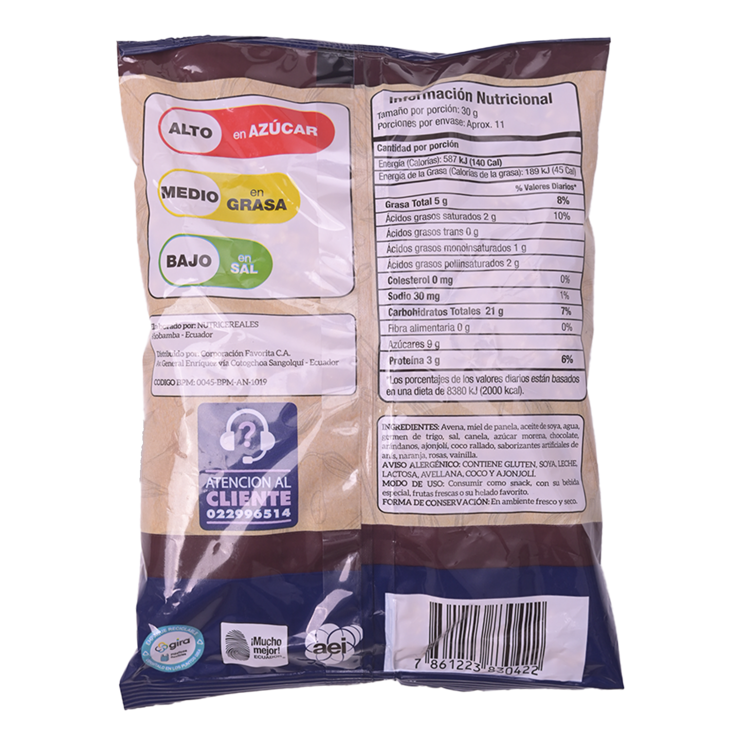 Granola Con Arándanos Y Chocolate EL ARTESANAL 340 G