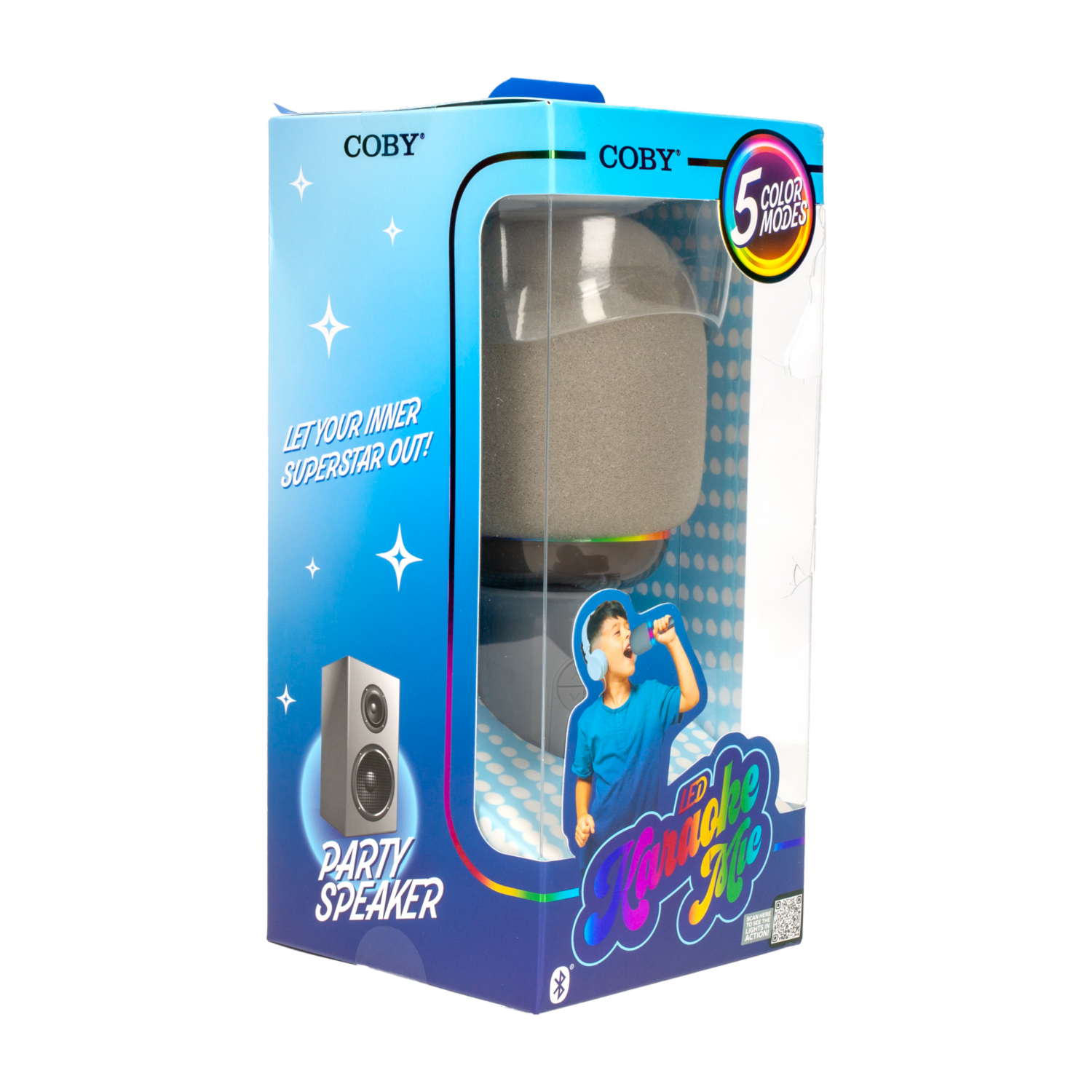 Micrófono Karaoke Con Audífonos COBY Bluetooth
