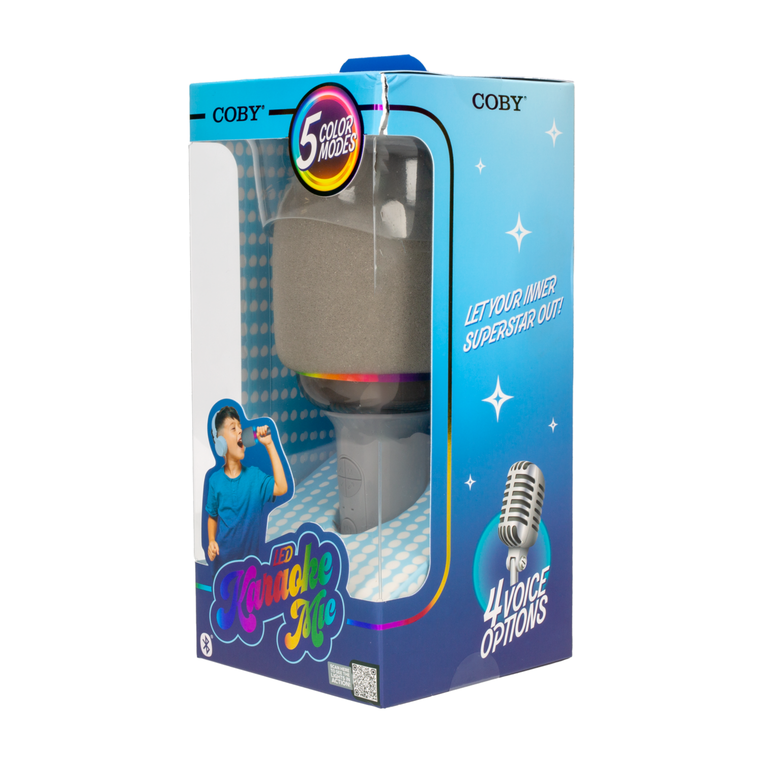 Micrófono Karaoke Con Audífonos COBY Bluetooth