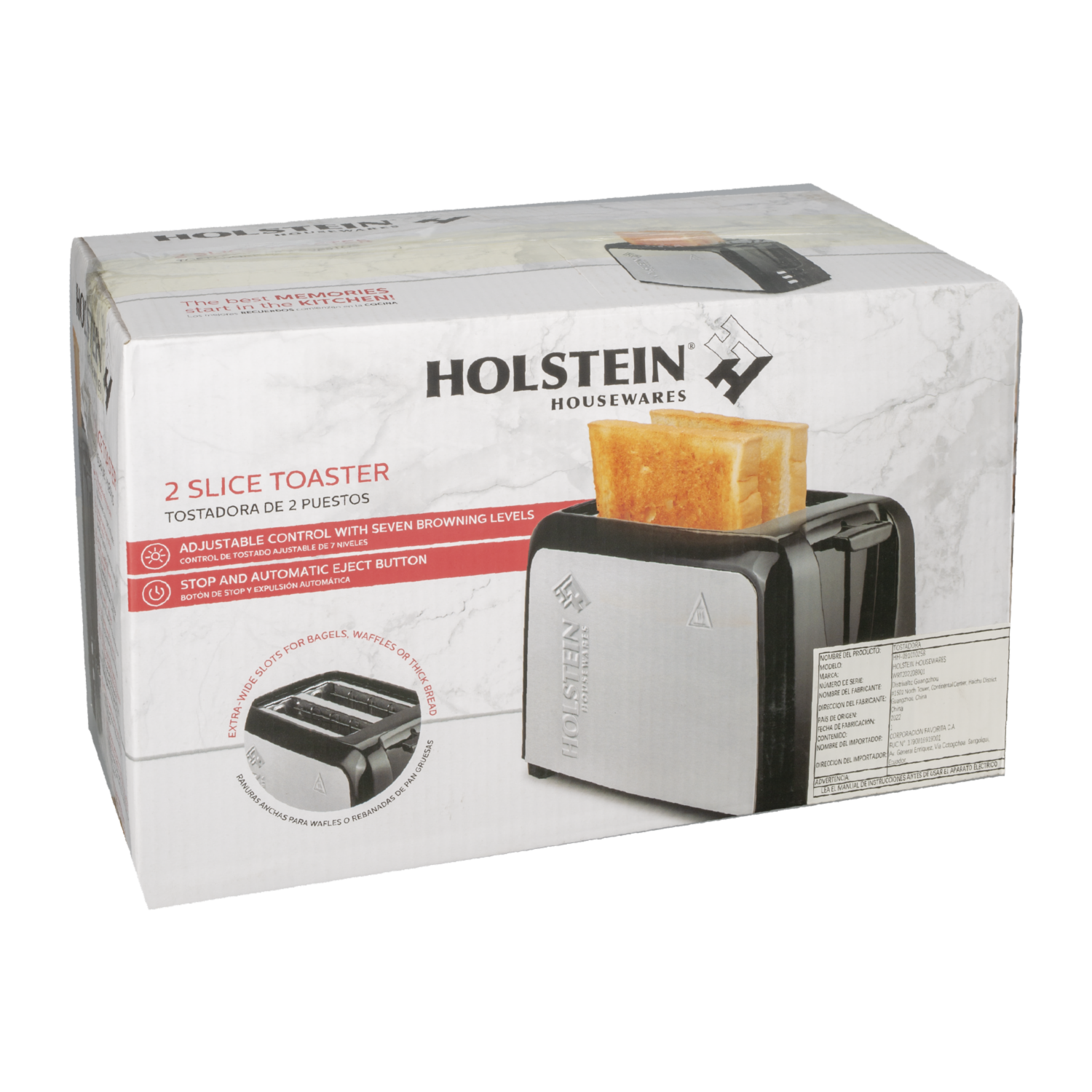 Tostador 2 Rebanadas Modelo: Hh-09101025b HOLSTEIN 110 Watts