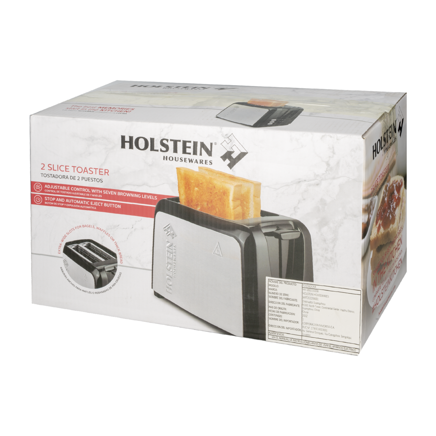 Tostador 2 Rebanadas Modelo: Hh-09101025b HOLSTEIN 110 Watts