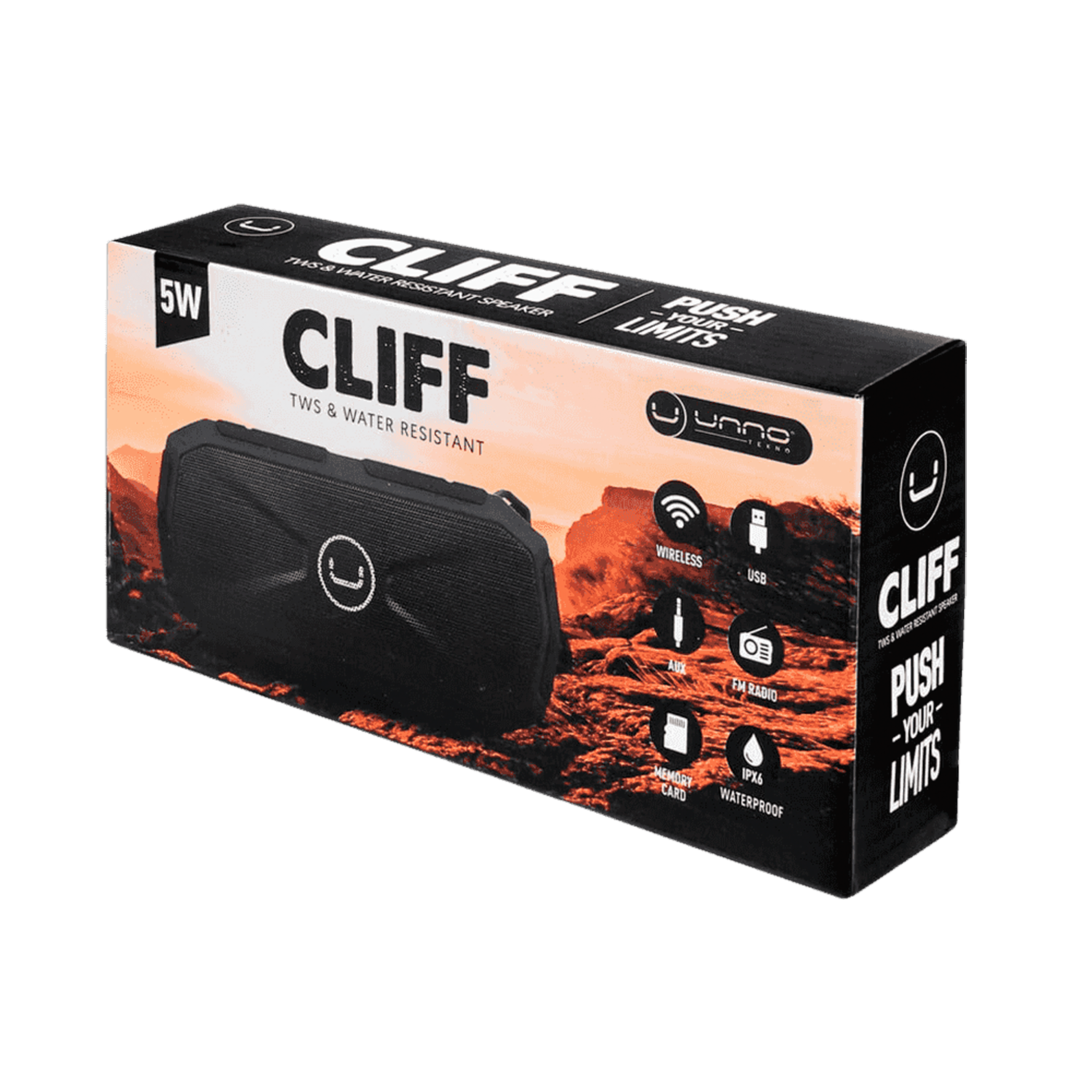 Parlante Cliff TWS SP9212 UNNO TEKNO Negro