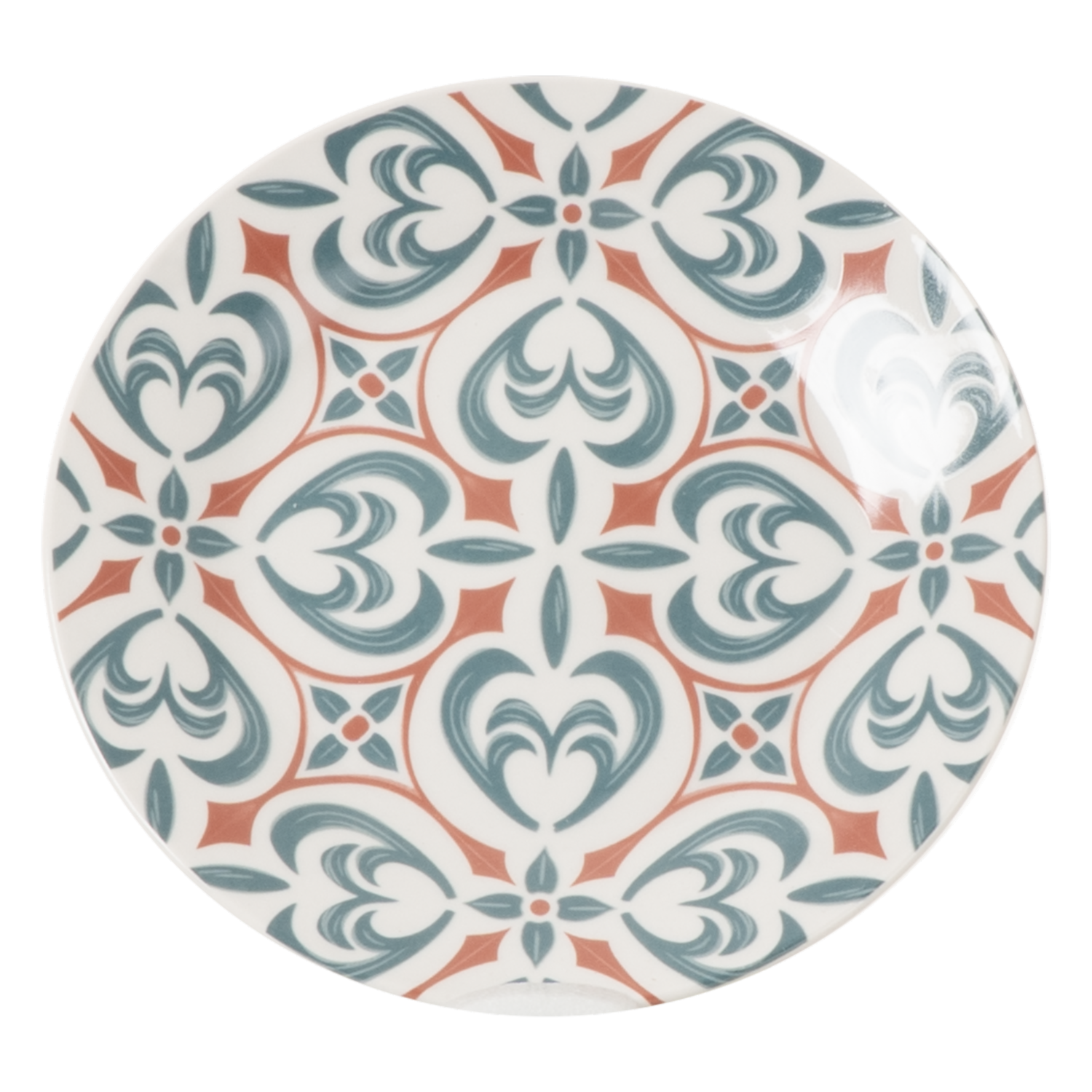 Vajilla Diseño Azul Con Rojo Opaco FREE HOME 16 Piezas
