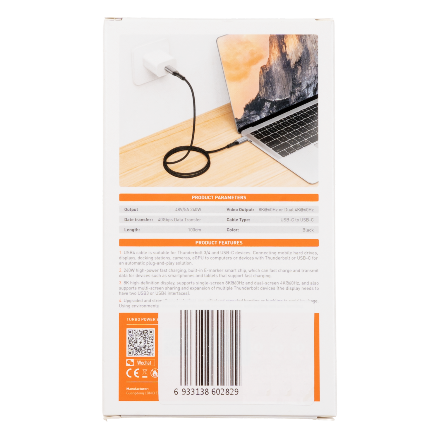 Cable De Carga Rápida Tipo C A Tipo C 8K  Video LDNIO 240 W