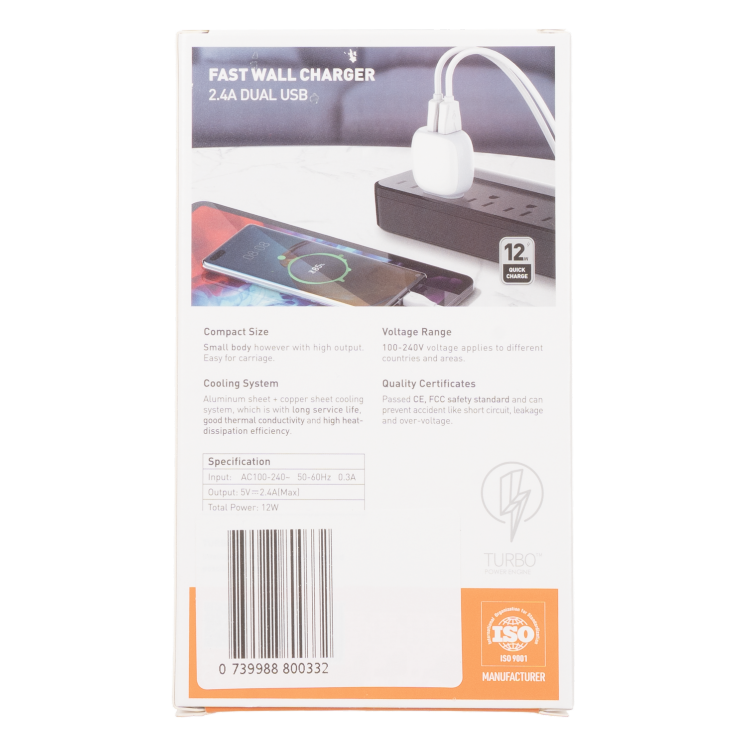 Cargador De Pared Carga Rapido 2 Puertos Usb Con Cable LDNIO 2,4 A