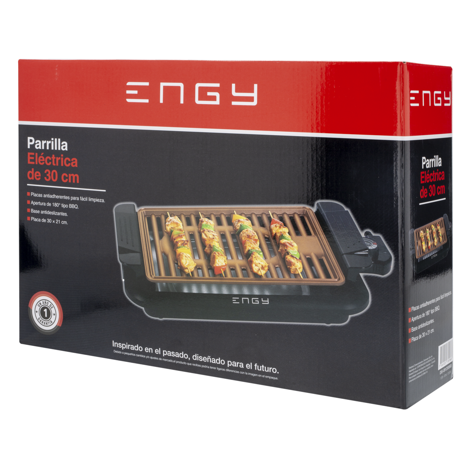 Grill Eléctrico Rejilla Antiadherente 30 Cm ENGY 120 Watts