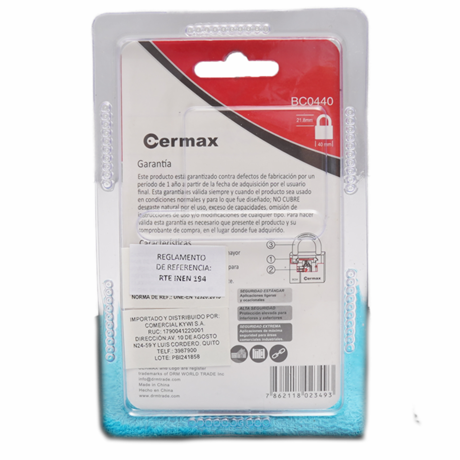 Candado Plano 40Mm Cermax CERMAX Unidad