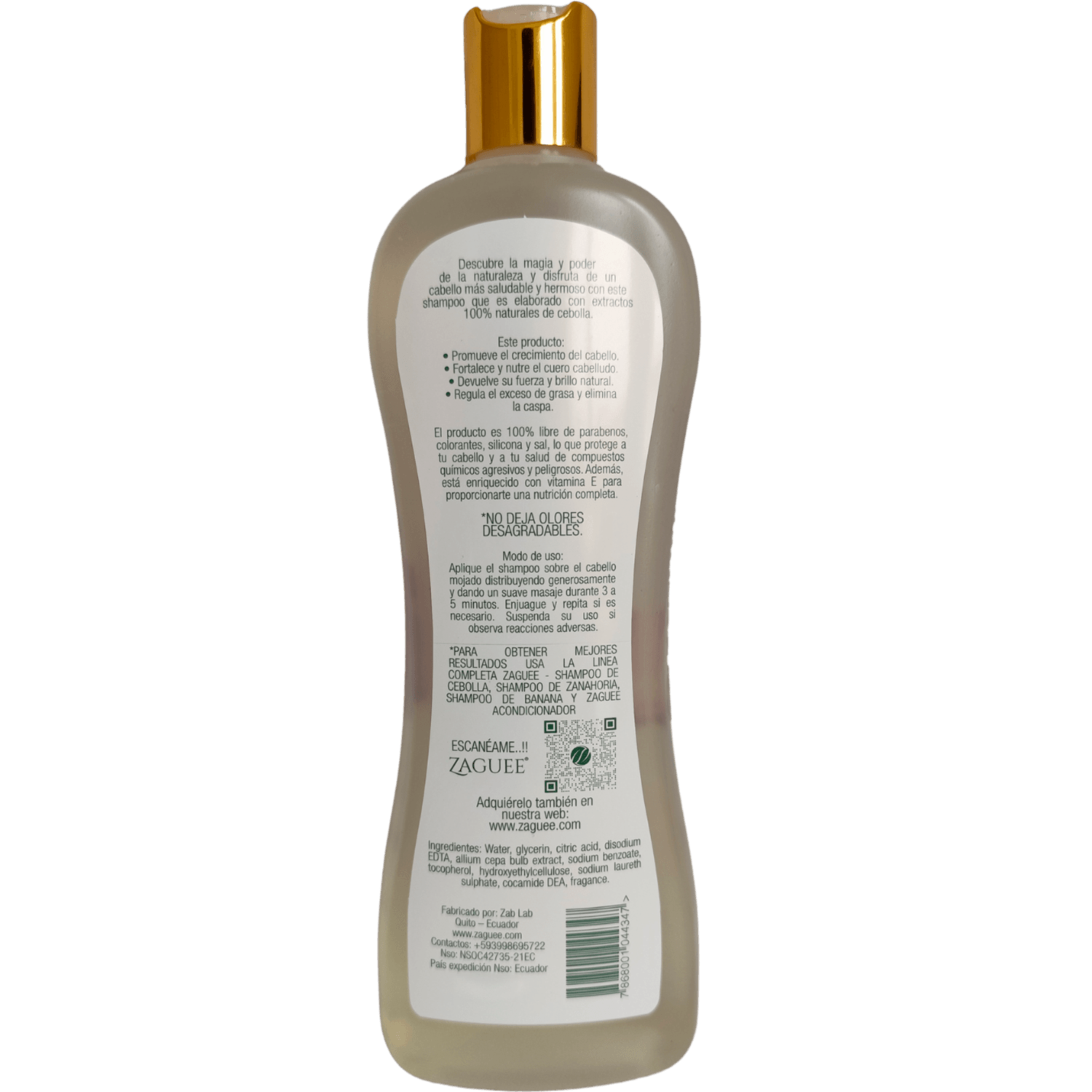 Shampoo De Cabello De Cebolla ZAGUEE 450 Ml