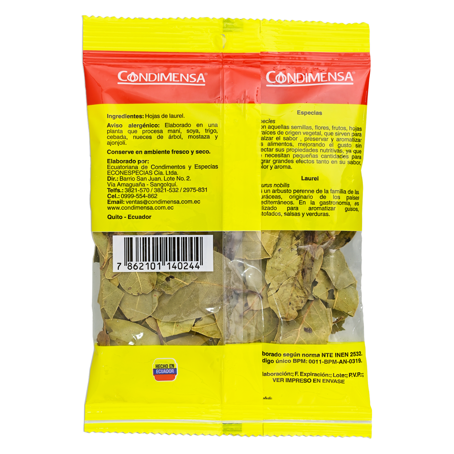 Laurel Empacado CONDIMENSA 15 G